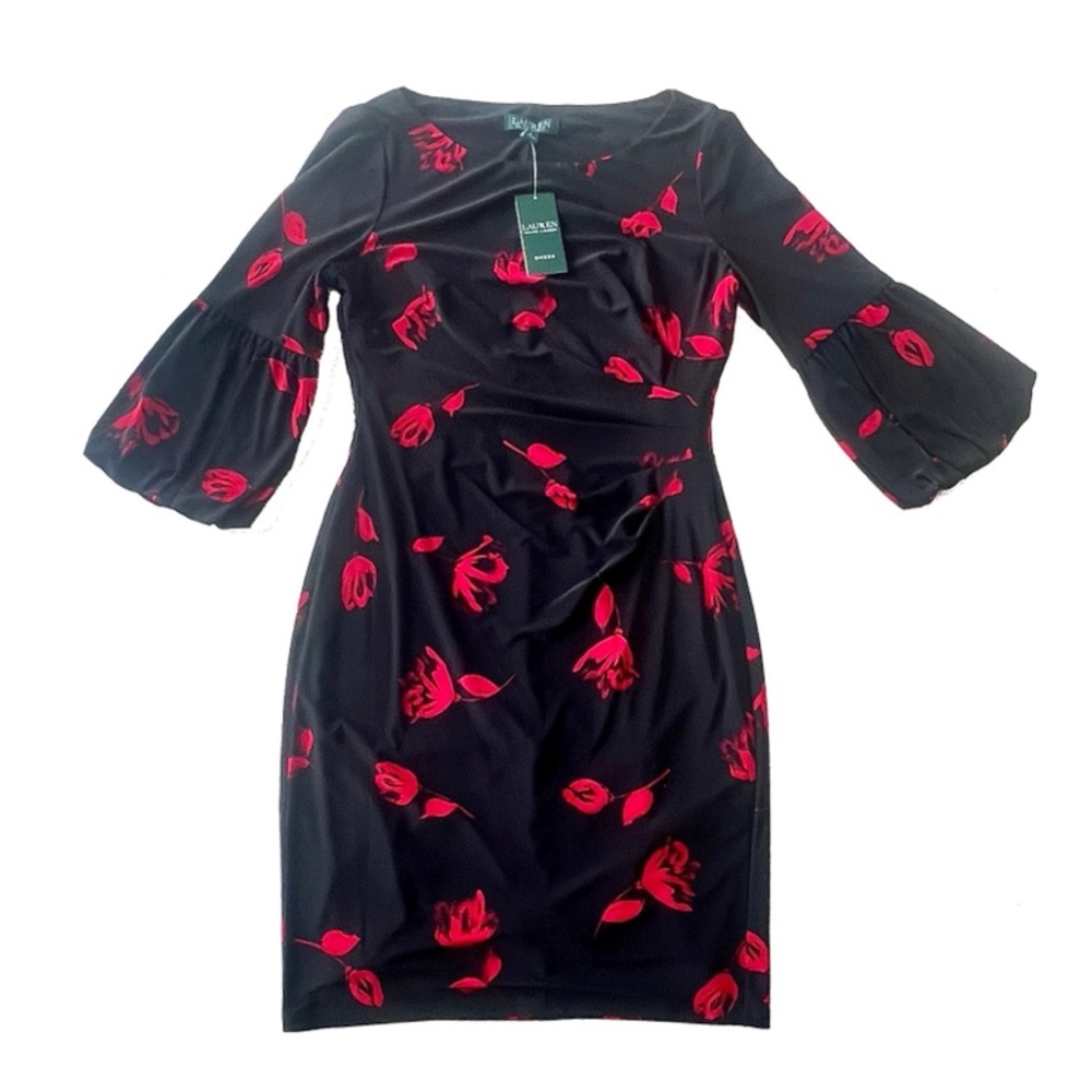 Ralph Lauren Black & Red Floral Dress